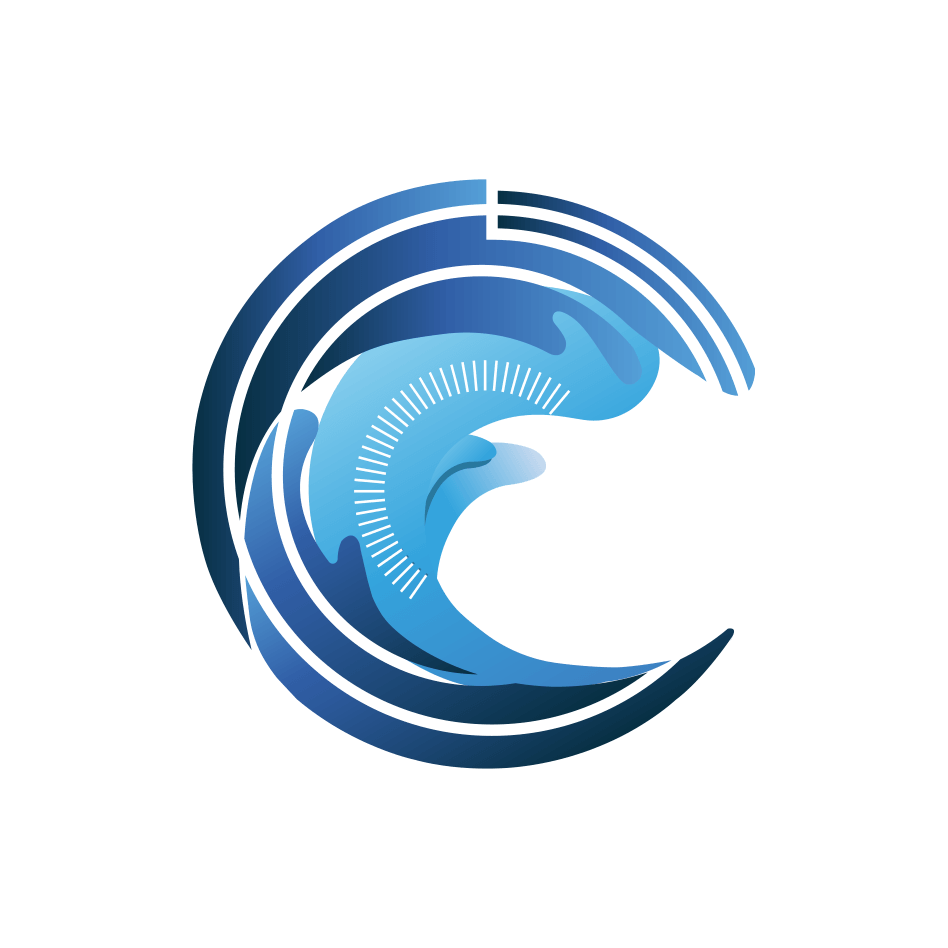 Iliad emblem: a stylised blue wave forming a circle