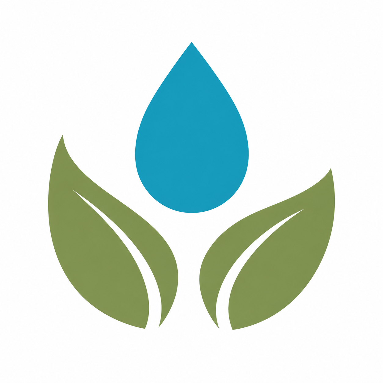 TRANSEATION emblem: a blue water drop held between two green leaves